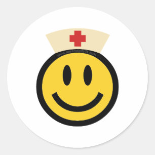 Nurse Smile Runder Aufkleber