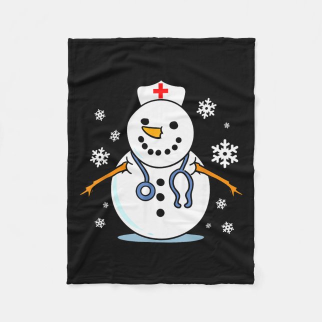 Nurse Snowman Nurse Christmas  Fleecedecke (Vorderseite)
