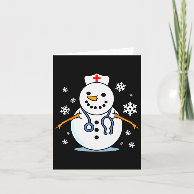 Nurse Snowman Nurse Christmas  Karte (Vorderseite)