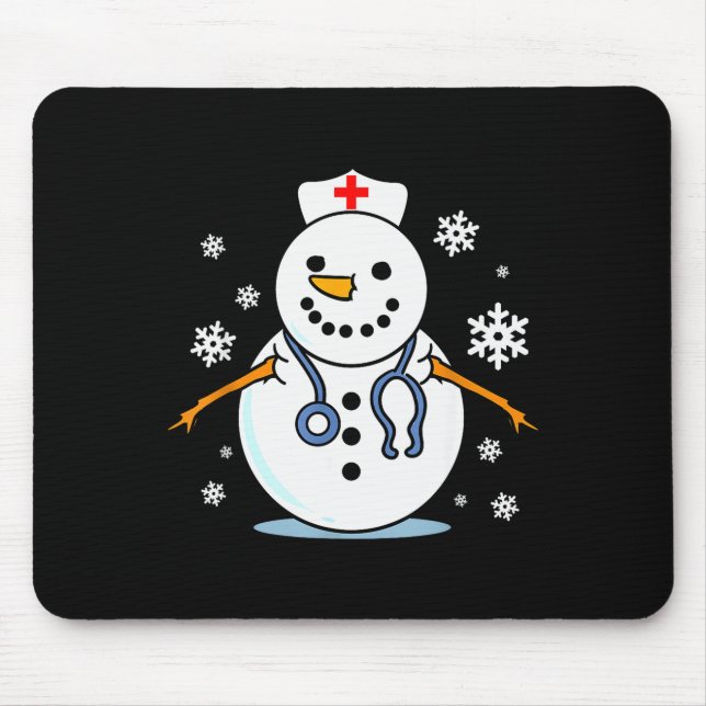 Nurse Snowman Nurse Christmas  Mousepad (Vorne)