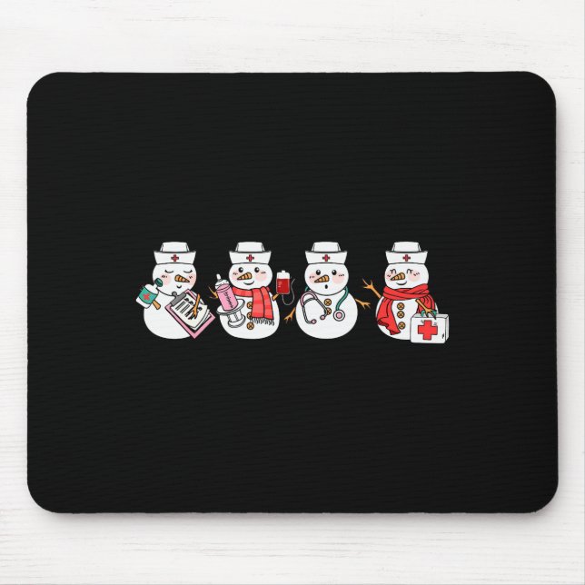 Nurse Snowman Squad Nursing Rn Registered Funny Ch Mousepad (Vorne)