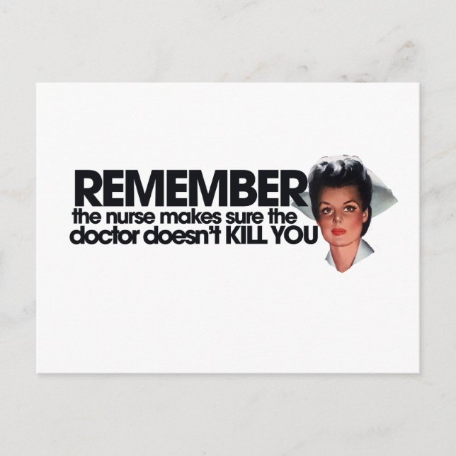Nurse Spaß Postkarte (Vorderseite)
