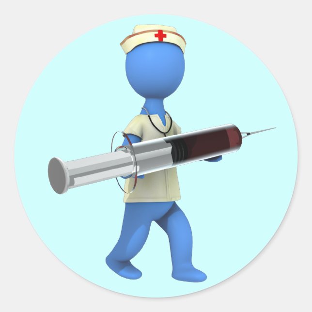 Nurse Spaß Runder Aufkleber (Vorderseite)