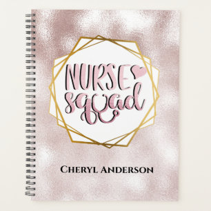 Nurse squad DIY Name Rosa Perlschimmer funkeln Planer