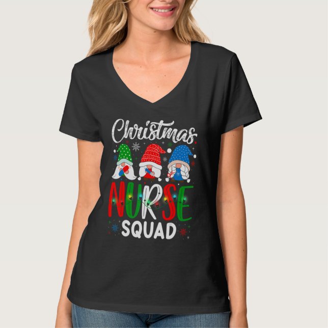 Nurse Squad Gnomes Christmas Family Matching   T-Shirt (Vorderseite)