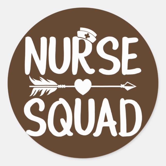 Nurse Squad Nursing Team Healthcare RN LPN CNA Runder Aufkleber (Vorderseite)