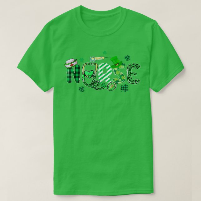 Nurse St Patrick's Day Lucky Nurse Kleeblatt Liebe T-Shirt (Design vorne)