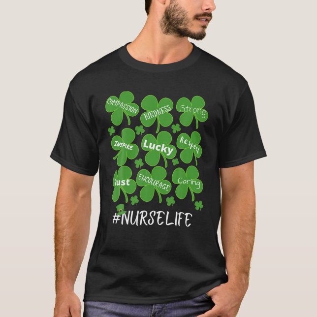 Nurse St Patrick's Day Lucky Nurse Kleeblatt Nurse T-Shirt (Vorderseite)