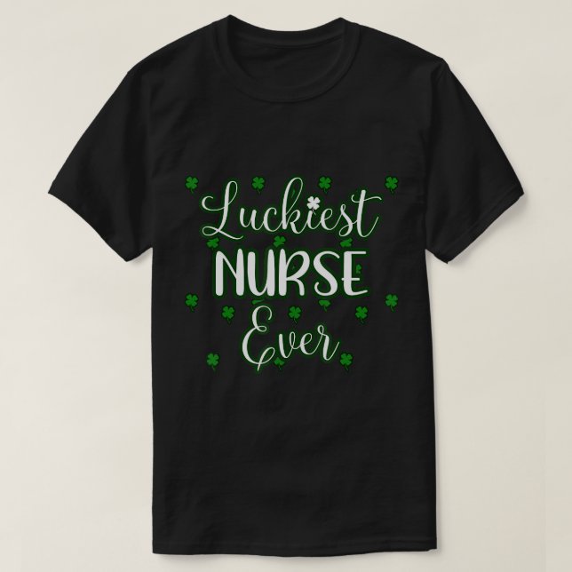 Nurse St Patricks Day Men Frauen Luckiest Krankens T-Shirt (Design vorne)