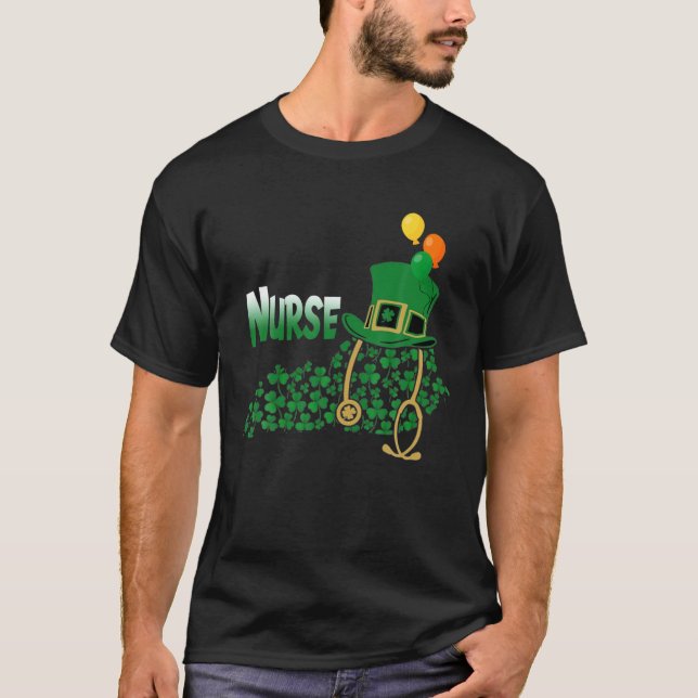 Nurse St Patrick's Day Nurse Kleeblatt Liebe Nurse T-Shirt (Vorderseite)