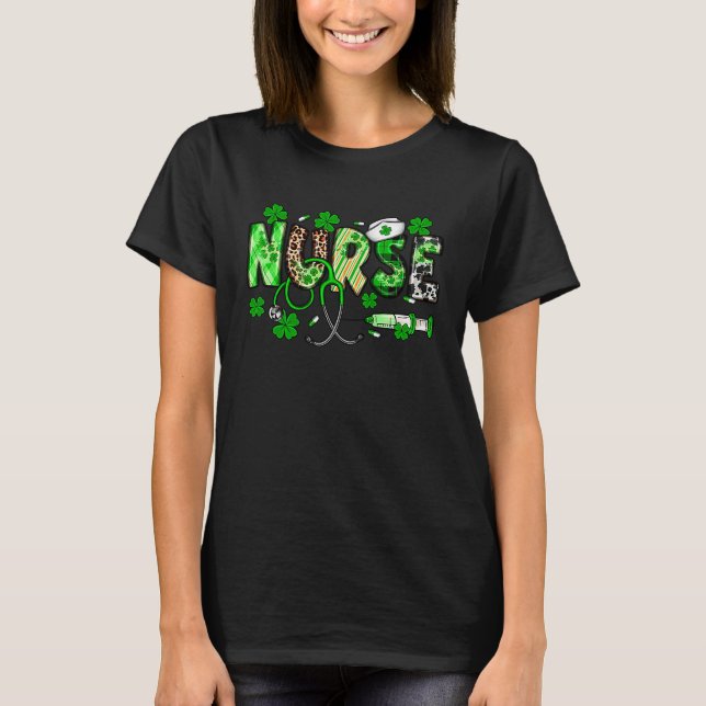 Nurse St Patrick's Day Nurse Nurse Lucky T-Shirt (Vorderseite)