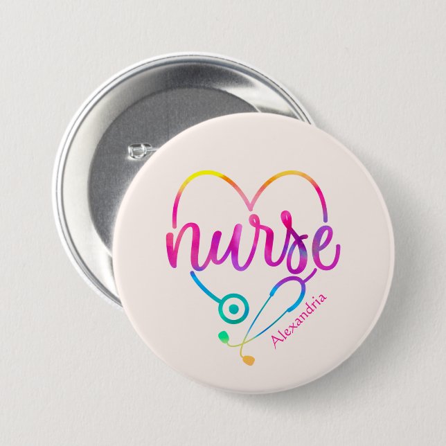 Nurse Stethoscope Button (Vorne & Hinten)