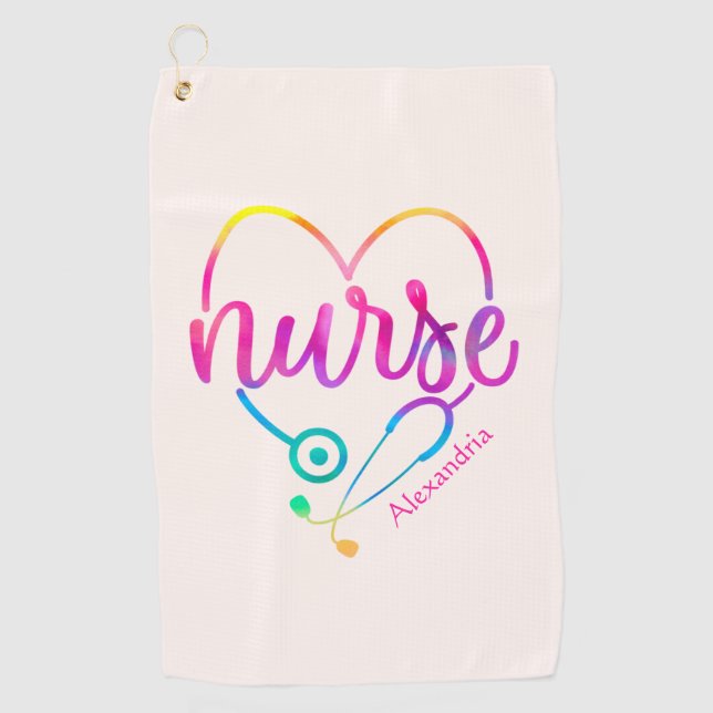 Nurse Stethoscope Golfhandtuch (Vorderseite)