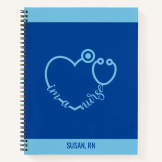Nurse Stethoscope Heart Moderner Personalisierter Notizbuch