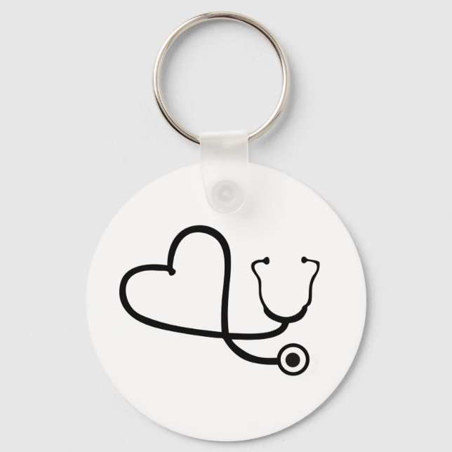Nurse Stethoscope Heart Schlüsselanhänger (Vorderseite)
