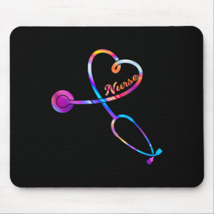 Nurse Stethoscope Heartbeat Ekg Nursing Student Gr Mousepad