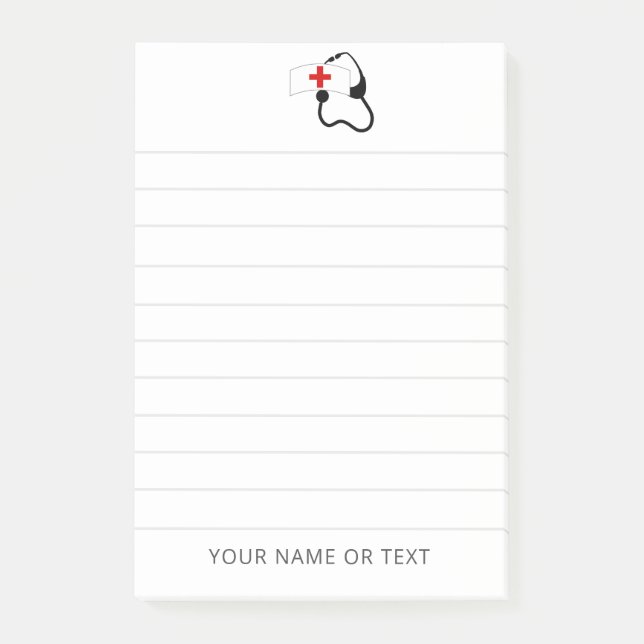 Nurse Stethoscope Medizinischer Personalisierter N Post-it Klebezettel (Vorderseite)