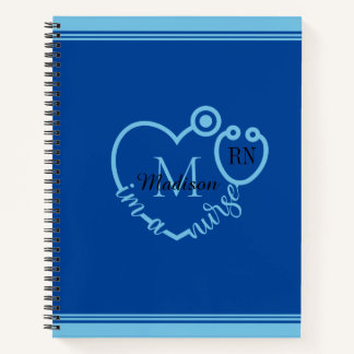 Nurse Stethoscope Modern personalisieren Monogramm Notizbuch