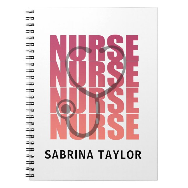 Nurse Stethoscope RN Notizblock (Vorderseite)