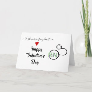Nurse Stethoscope Valentinstag Minze grün RN Karte