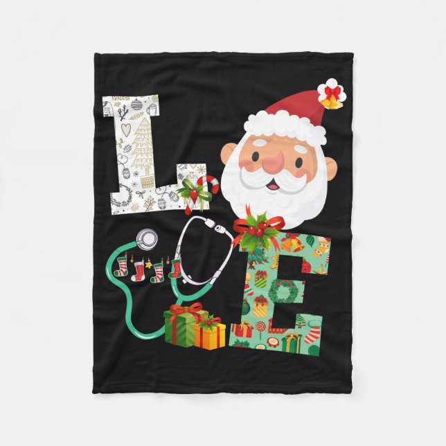 Nurse Stethoscope Weihnachtsdekoration Geschenk Fleecedecke (Vorderseite)