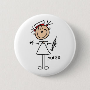 Nurse Strichmännchen Button