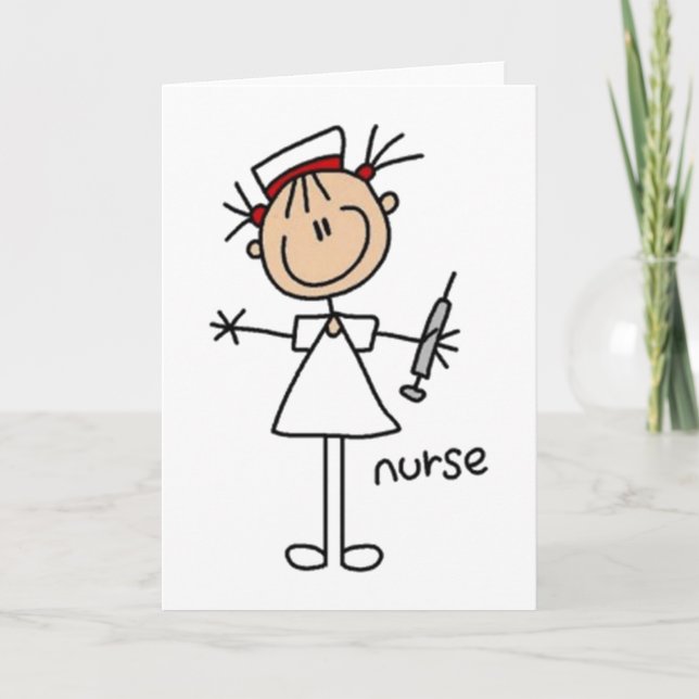 Nurse Strichmännchen Karte (Vorderseite)