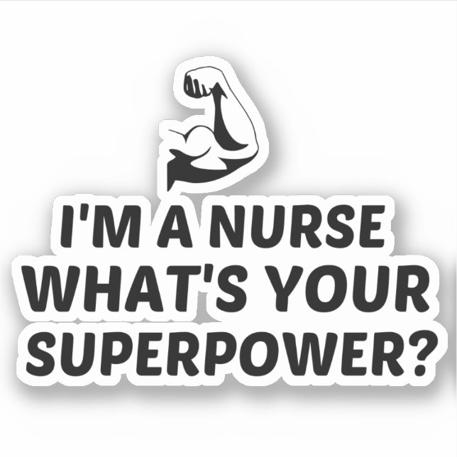 NURSE SUPERPOWER AUFKLEBER (Vorderseite)