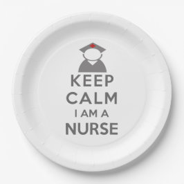 Nurse Symbol Behalten Calm I bin ein Krankenschwes Pappteller