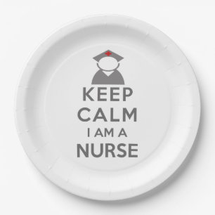 Nurse Symbol Behalten Calm I bin ein Krankenschwes Pappteller