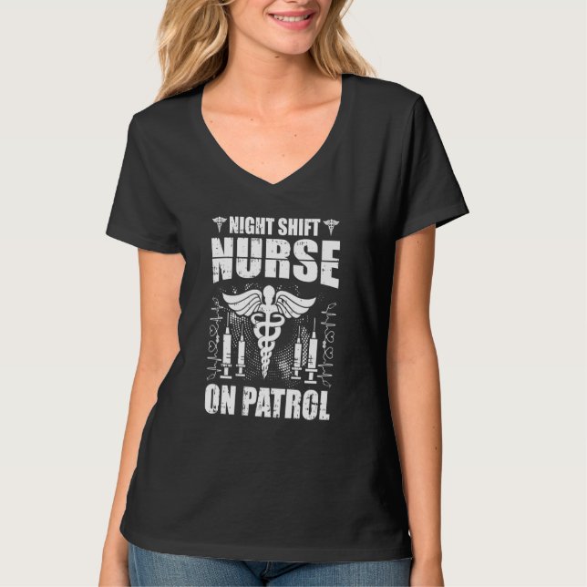 Nurse Syringe  Caretaker Hospital Nursing T-Shirt (Vorderseite)
