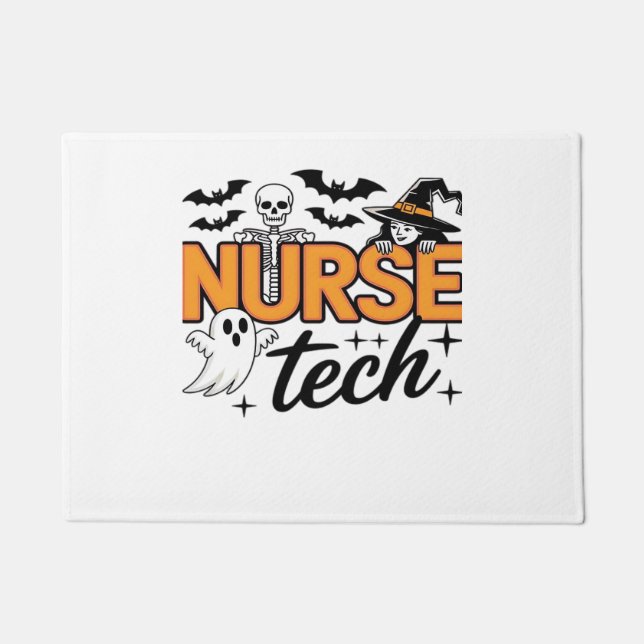 Nurse Tech - Halloween - mit Skelett, Hexe und Fußmatte (Vorderseite)