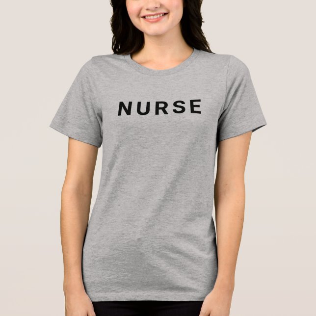 NURSE Text Athletic Gray Tri-Blend-Shirt Tri-Blend Shirt (Vorderseite)