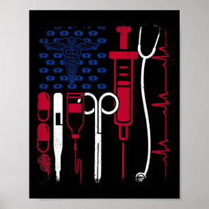 Nurse Tool American Flag Pride 4. Juli Stolz N Poster