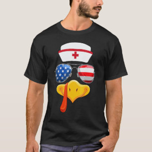 Nurse Truthahn Gesicht Thanksgiving passendes Outf T-Shirt