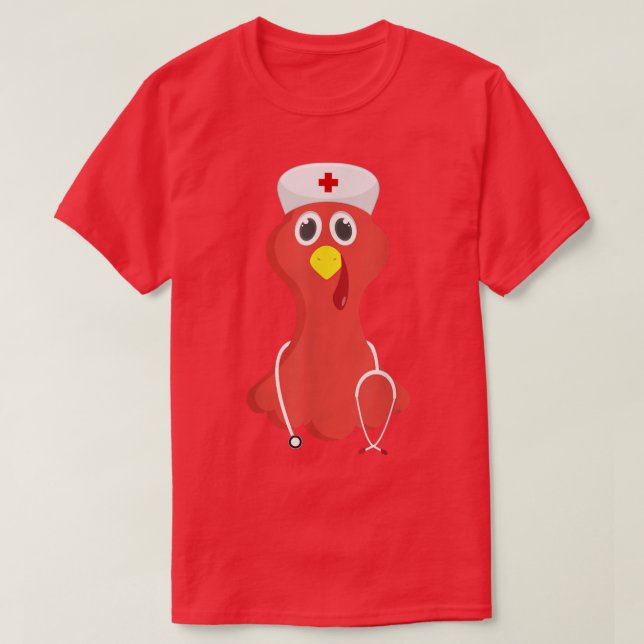Nurse Turkey Face Funny Erntedank Fall Joke Hu T-Shirt (Design vorne)