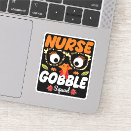 Nurse Turkey Gobble Squad Erntedank nähren Aufkleber