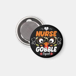 Nurse Turkey Gobble Squad Erntedank nähren Magnet