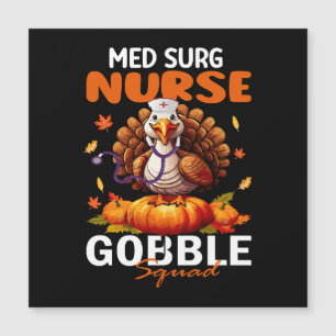 Nurse Turkey Matching MED SURG Gobble Squad Magnetkarte