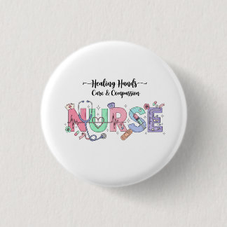 Nurse Typography with Stethoscope Medical Icons  Button