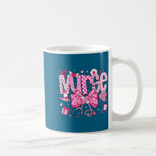 Nurse Valentine's Day Heart Stethoscope Er Icu Nic Kaffeetasse (Rechts)