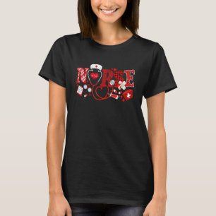Nurse Valentinstag 2023 Stethoskop Krankenschweste T-Shirt