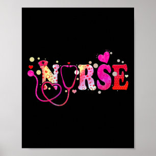 Nurse Valentinstag Valentine Schrubben Top Frauen Poster