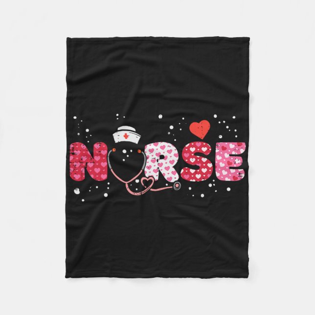 Nurse Valentinstag Valentine Scrub Top Women Scann Fleecedecke (Vorderseite)
