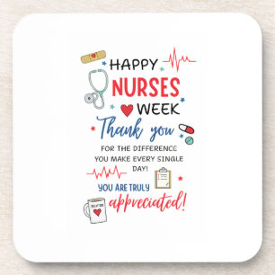 Nurse Week Schild Druckbar Anerkennung Dankeschön  Getränkeuntersetzer