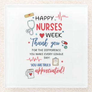 Nurse Week Schild Druckbar Wertschätzung Nurse Dan Glasuntersetzer