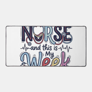 Nurse Week Vintage-Typografie-Shirt-Design_1 Schreibtischunterlage