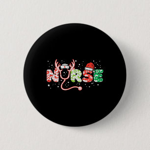 Nurse Weihnachten Stethoskop Krankenschwestern Xma Button