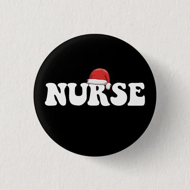Nurse Weihnachtsmannmütze Weihnachtsnachtsnahrung Button (Vorderseite)