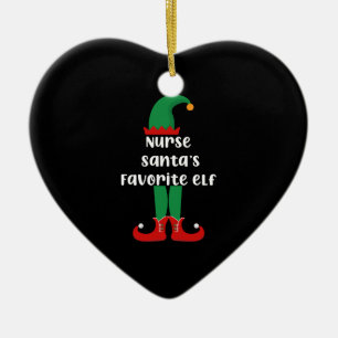 Nurse Weihnachtsmanns Lieblingselfe Lustige Kranke Keramik Ornament